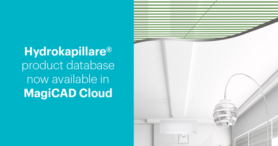 Hydrokapillare® water capillary heating/cooling technology now available in MagiCAD Cloud